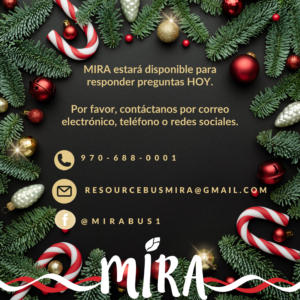 MIRA is OPEN via email, phone, or message.