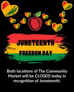 TCM is CLOSED for Juneteenth