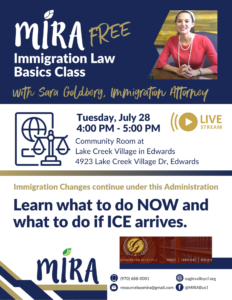 MIRA Immigration Law Basics Class with Sara Goldberg, Immigration Attorney